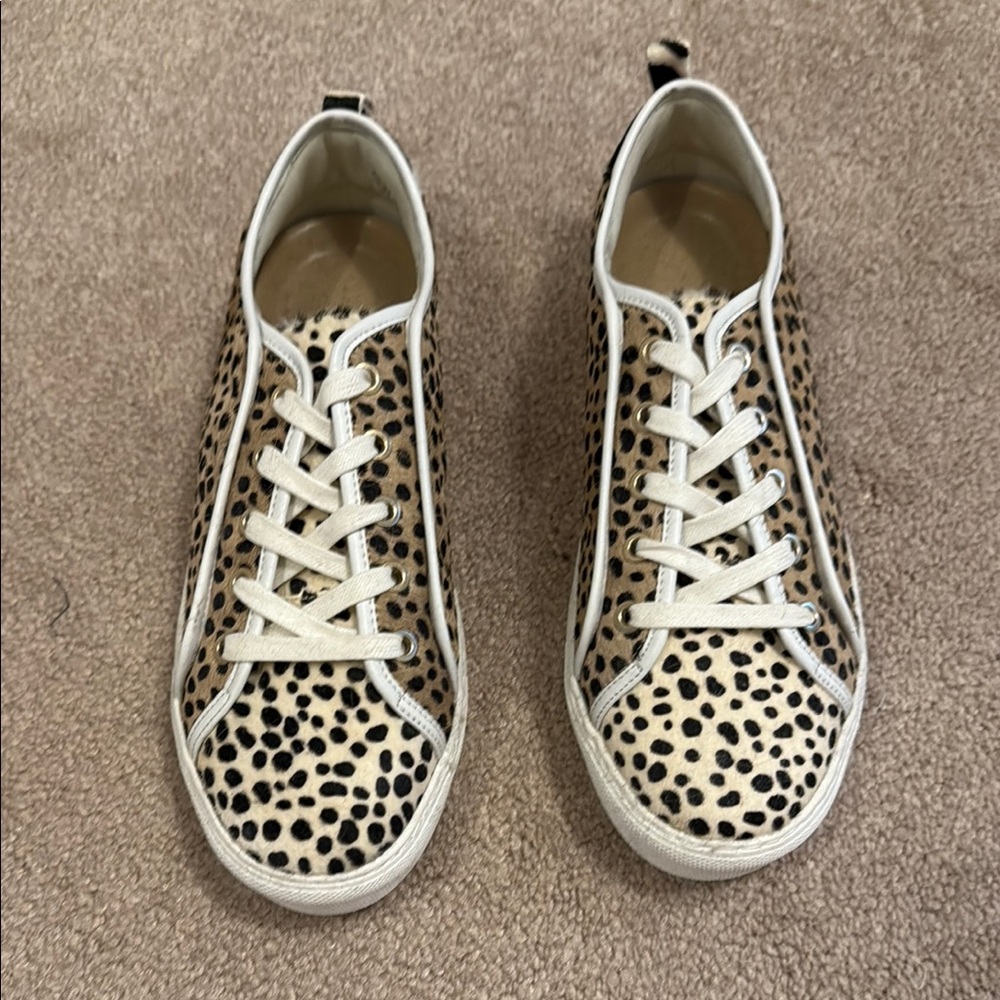Ann Taylor Leopard Print Sneakers - Black and Tan